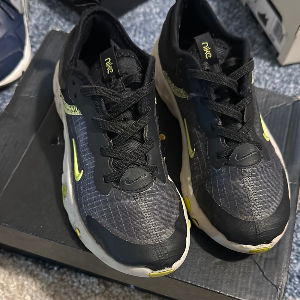 Nike Black and Lime Green Athletic Shoes